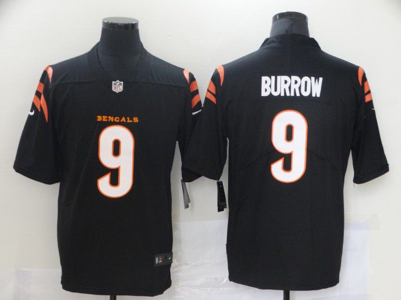 Men Cincinnati Bengals #9 Burrow Black Nike Vapor Untouchable Limited 2021 NFL Jersey